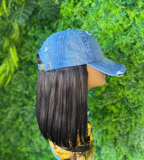 Cap wig natural black 12 inch