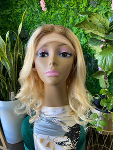  Blonde brown roots wig