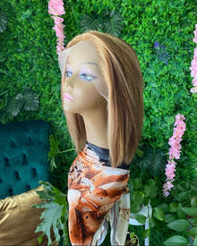  Caramel Highlight Bob Human Hair Lace Wig