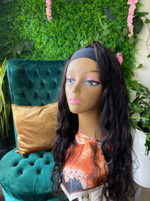  Headband wig wavy natural black